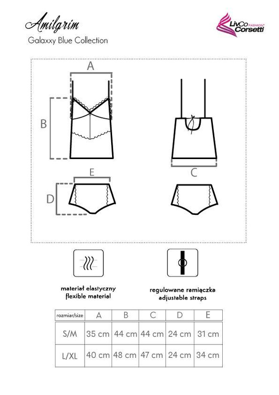 Amilgrim Set, košieľka+šortky LivCo Corsetti Fashion