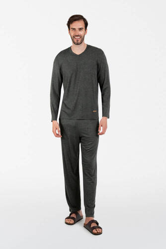 Akord Pánske pyžamo s dlhým rukávom, dlhé nohavice Talianska móda - c.melange