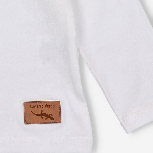 KAR-3008 Dievčenská blúzka s dlhým rukávom Lagarto Verde ecru - štýlová, bavlna, poľská výroba