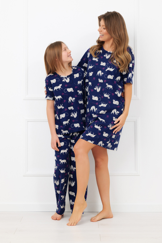 Dievčenské pyžamo Mimi Italian Fashion 100% bavlna – krátky rukáv, dlhé nohavice