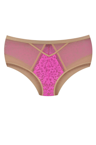 Mediolano Crazy Pink 19249 plné nohavičky čipkované béžovo-ružové