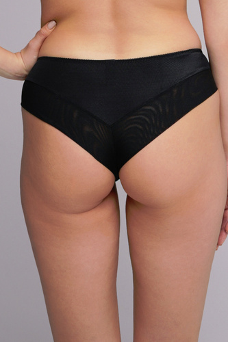 2256 Brazílske nohavičky Ava black - hladké mikrovlákno, zmyselný povrch, perfektne padnúce