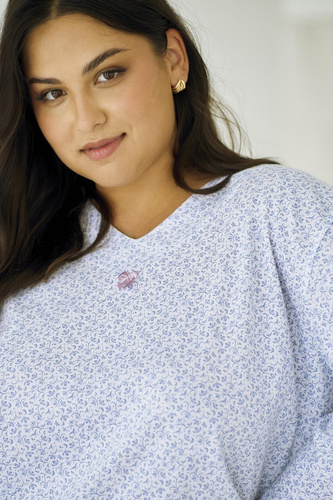 Dámske pyžamo Debora 3463 TARO - bavlna, dlhý rukáv, pohodlie a štýl na večer