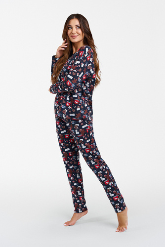 Cookies Dámske pyžamo s dlhým rukávom a dlhými nohavicami Italian Fashion - potlač