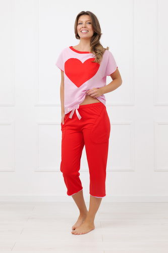 Dámske pyžamo Sabrina Italian Fashion 100% bavlna – krátky rukáv, nohavice 3/4