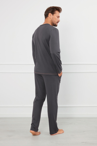 Salomon Pánske pyžamo s dlhým rukávom a dlhými nohavicami Italian Fashion - graphite/honey