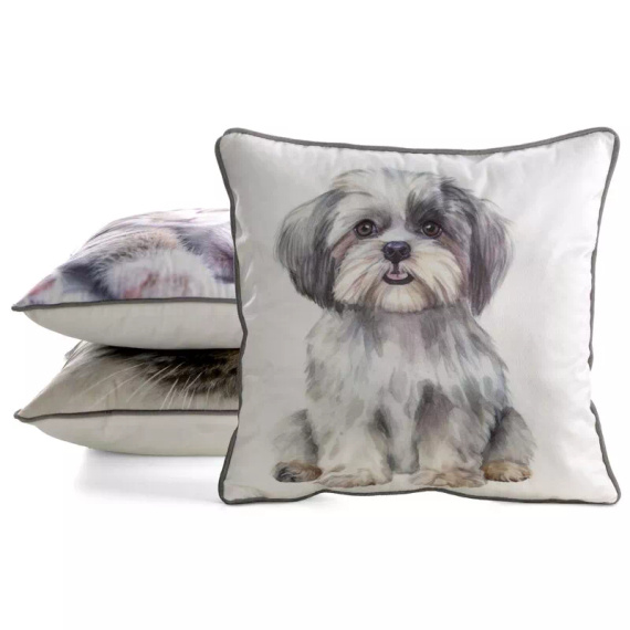 Obliečka Animal 45x45 zamat Eurofirany so zipsom Shih Tzu