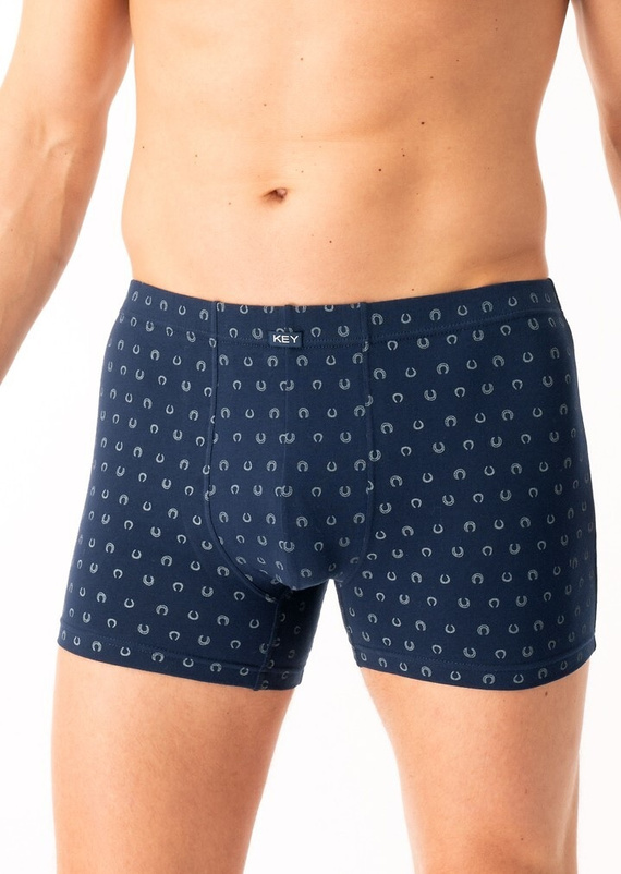 Pánske boxerky MXH 612 B25 Key navy blue - bavlnené, pohodlné, v elegantnej krabičke