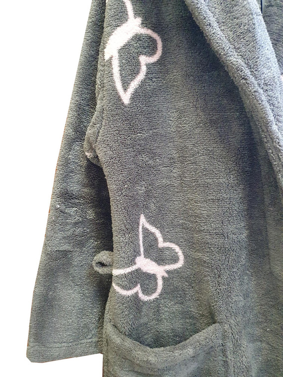 672 Butterflies Krátky dámsky župan Forex - sivý