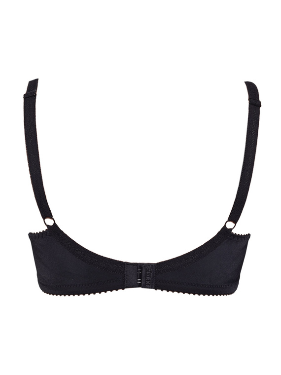 Donna 1962 Mäkká podprsenka s kosticami z mikrovlákna, bavlna, čierna