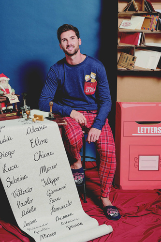 Pánske pyžamo Gioew Sorbetto blue - slávnostné, kockované, pohodlné a štýlové