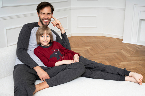 Chlapčenské pyžamo Morten Italian Fashion burgundy/c.melange