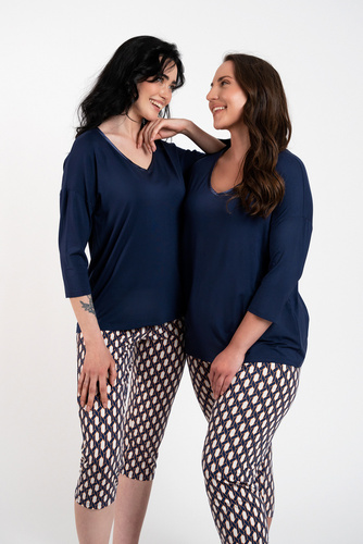 Milda Dámske pyžamo 3/4 rukávy, 3/4 nohavice Talianska móda