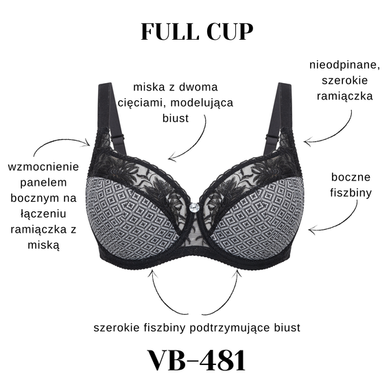 Podprsenka Semi Soft VB-355 Vena K15 Veľký dekolt Výšivka Ricamificio, nude
