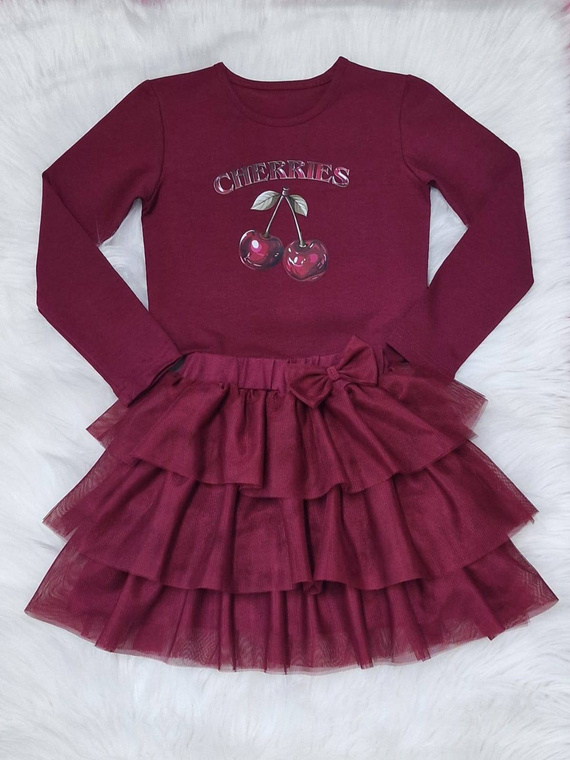 Mia Bambarillo bordová tylová sukňa - dievčenská, elegantná a ľahká