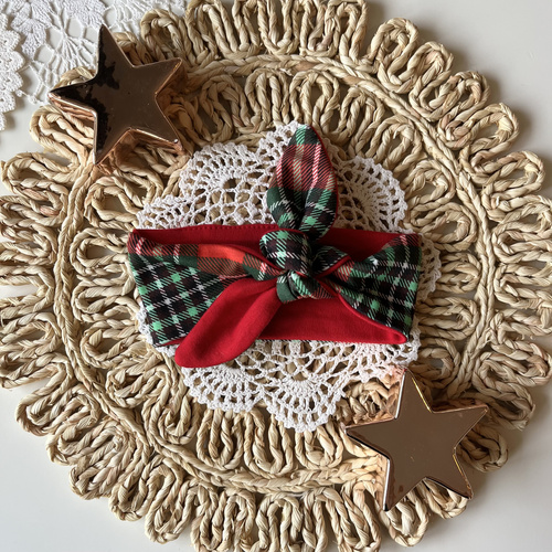 Mamatti Dievčenská čelenka OP02 Merry Christmas - červená zelená mriežka, Pin-up štýl