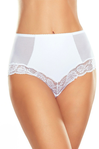 Biele tvarujúce nohavičky Eldar Veridia, vysoký strih, čipkované lemovanie, mikrovlákno