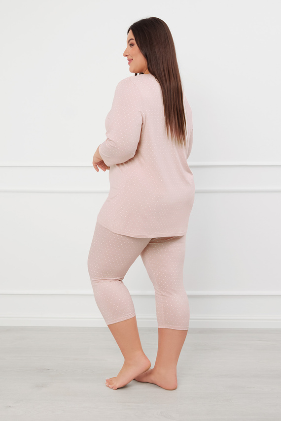 Puntini Dámske 3/4 pyžamo Italian Fashion - púdrovo ružové