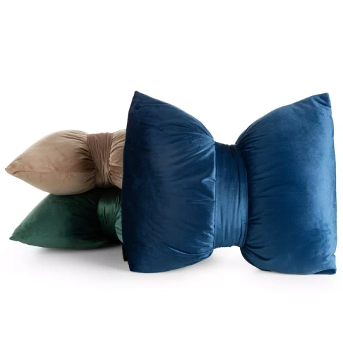 Eurofirany Vianočný vankúš námornícka modrá 45x55 - zamatová mašľa