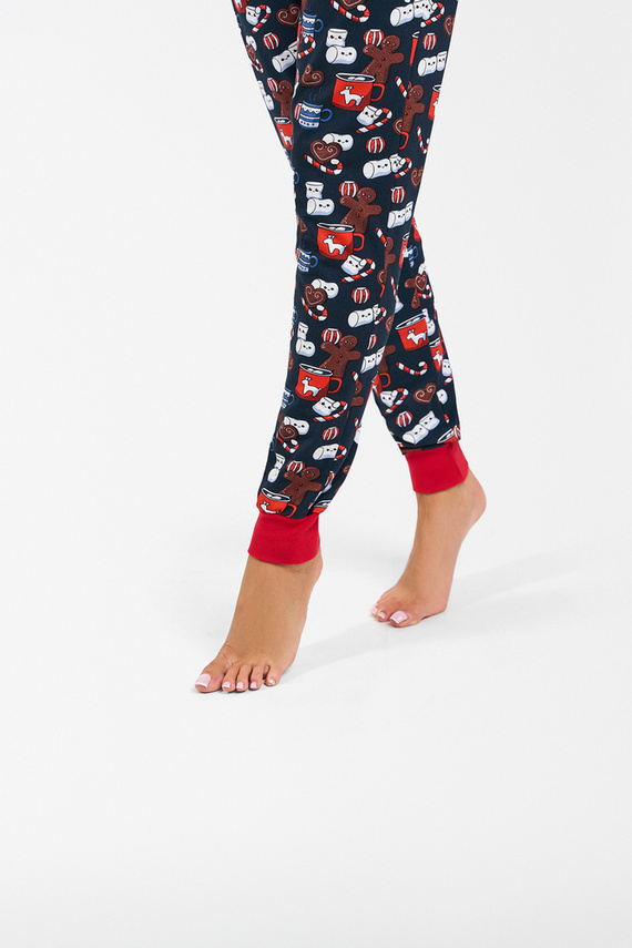 Makala Dámske pyžamo s dlhým rukávom a dlhé nohavice Italian Fashion - červená/potlač