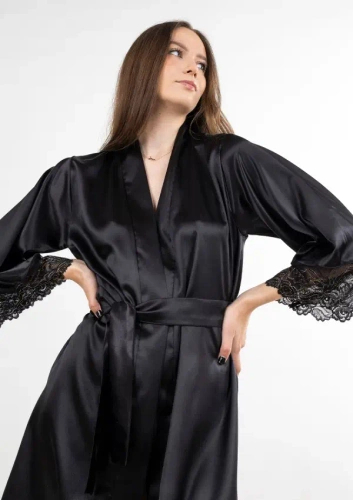 Asteria Podomka Dkaren black - satén s čipkou, elegantný a zmyselný