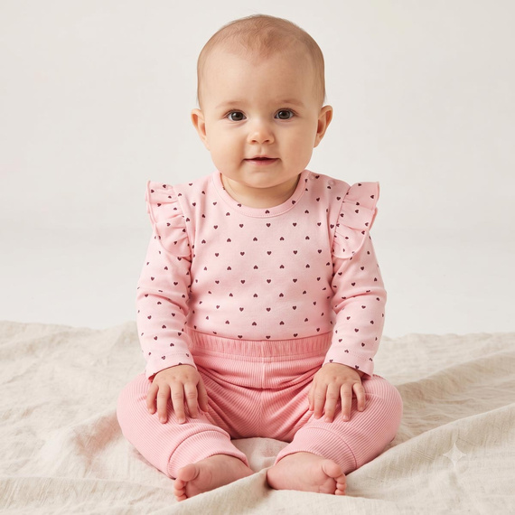 Body pre bábätká Nicol Tosia 225097 100% bavlna ružové s volánikmi