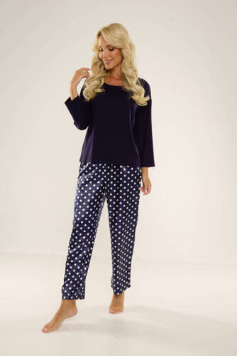 731 Magnolia Dámske pyžamo De Lafense - tmavomodré