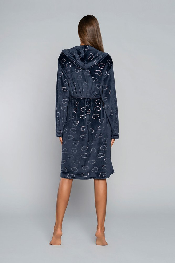 Elixir Dámsky župan s vreckami Italian Fashion - červená/potlač