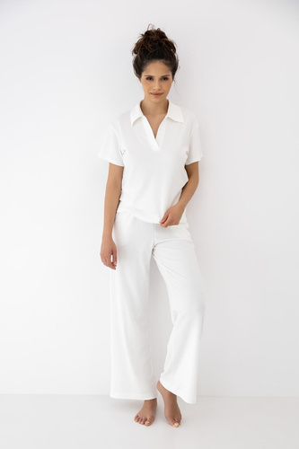 Sensis Zuri ecru dámske pyžamo – bavlna a modal dlhé