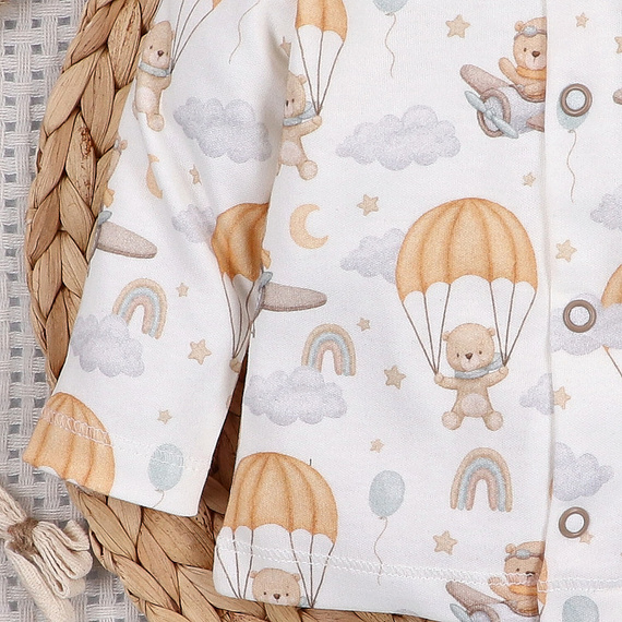 ABN-5510 Sky Journey Nini baby kaftan - organická bavlna, zapínanie na patentky
