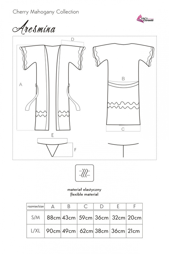 Aresmina LC 90564 Cherry Mahogany Collection dámsky župan LivCo Corsetti