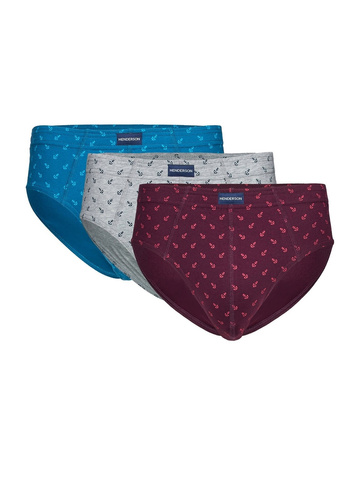 Henderson 1446 K717 Pánske slipy 3-pack 100 % bavlna, mäkké, vzorované