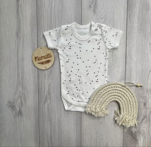 Mamatti BK16225 dojčenské body s krátkym rukávom Hviezdičky Bavlna