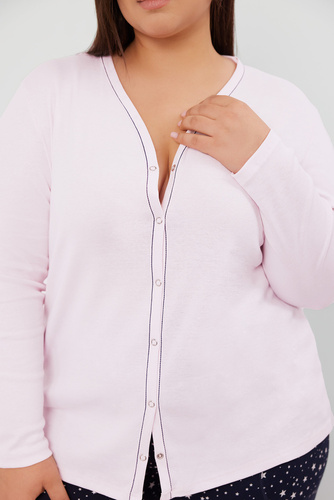 Libra Dámske pyžamo s dlhým rukávom a nohavicami Italian Fashion - ružová/potlač