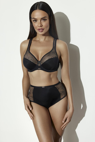 Biustonosz soft Ava 2301 Comfort čierny, silná podpora, veľké prsia