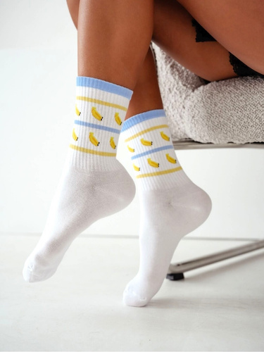 Dámske ponožky Milena 0200-234 banány bavlnené pohodlné