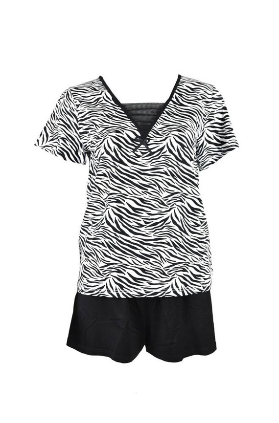 747 Savannah Dámske pyžamo De Lafense - bielo-čierne