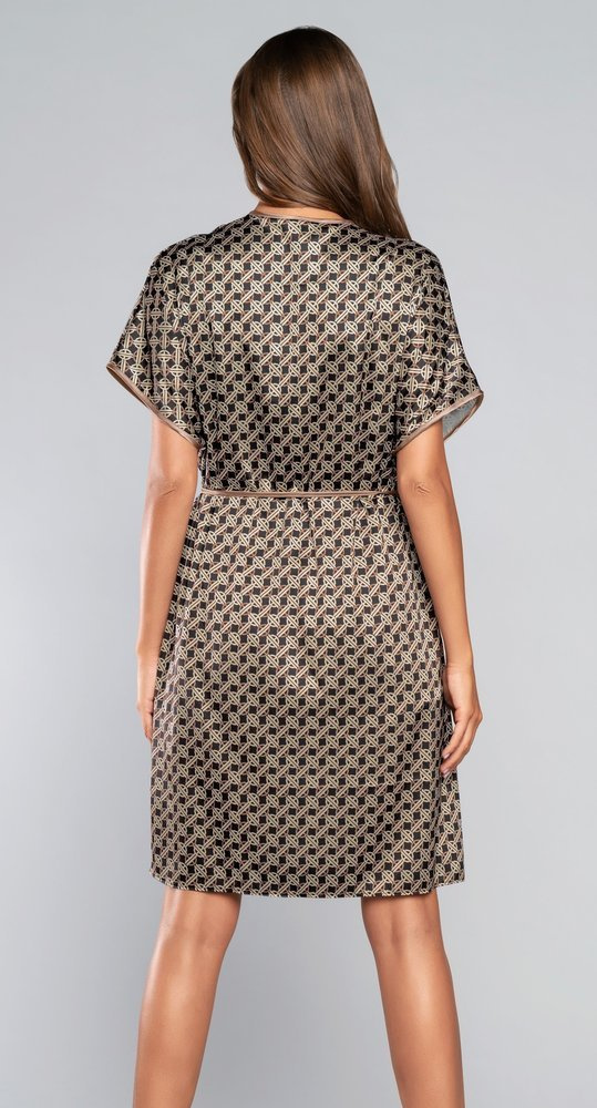 Župan Ellipse s krátkym rukávom Italian Fashion - hnedý