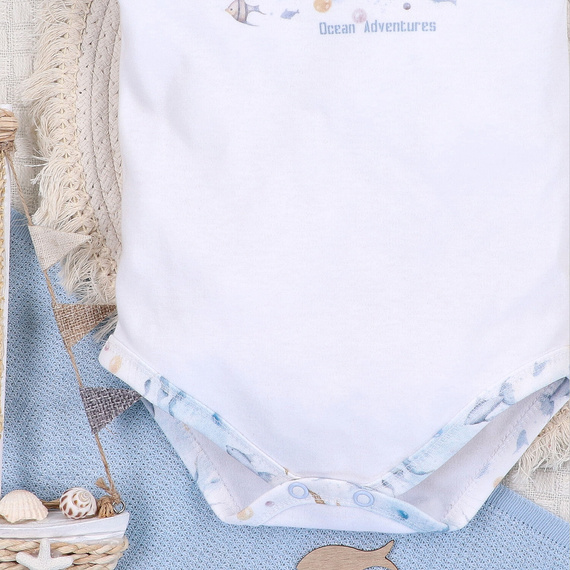 ABN-5448 Body z organickej bavlny Sea Of Joy od Nini - organická bavlna, krátky rukáv