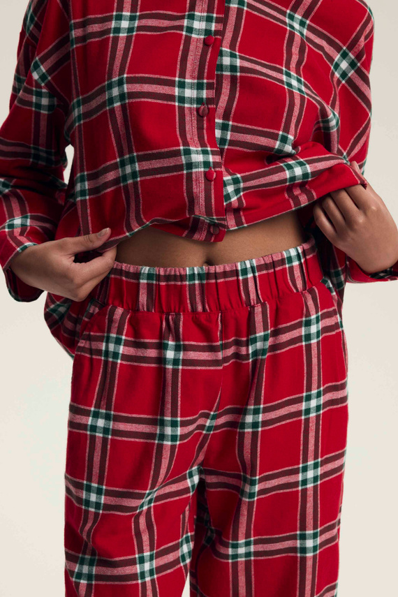 43716 Dalisa Dámske pyžamo Henderson - flanelová kocka, teplá 100% bavlna