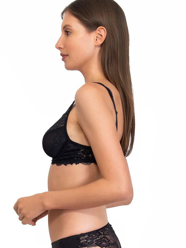 2442 Podprsenka Wonderlace - čipkovaná, mäkká, s kosticami a nastaviteľnou dĺžkou Sielei čierna