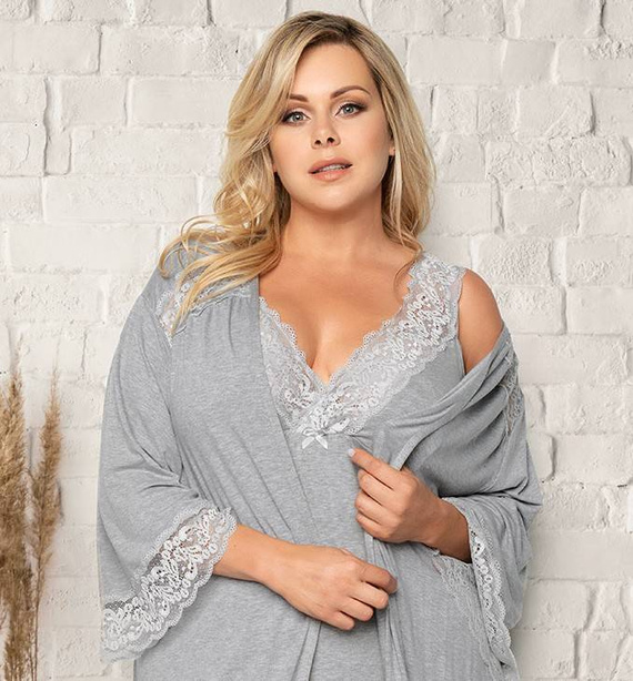 Župan Samaria Italian Fashion 3/4 rukáv - sivý