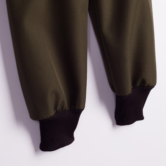 Nicol nohavice 229052 softshell detské s fleecovou podšívkou, vysoký pás, sťahovacie lemy - khaki